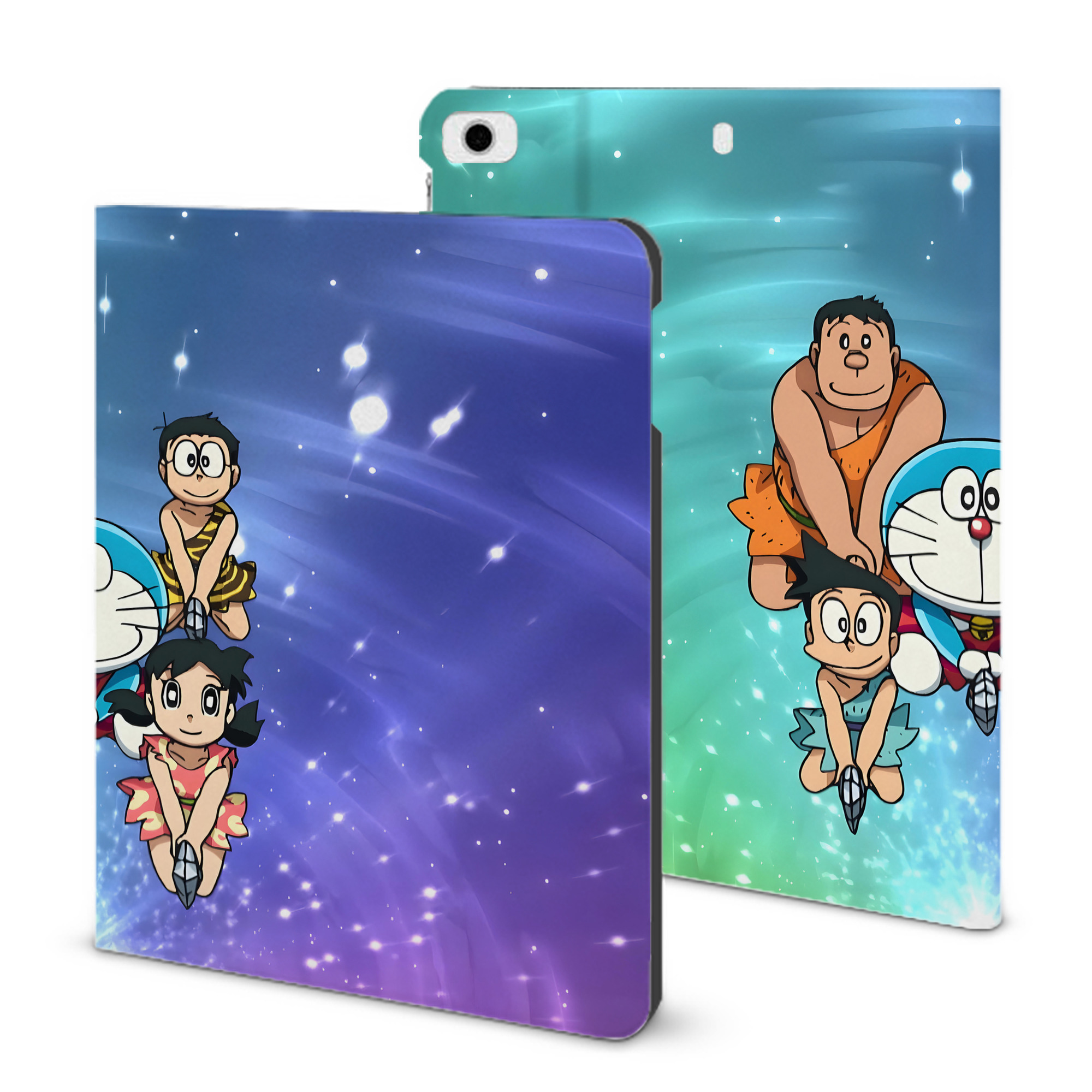 （画像用） ドラえもん Doraemon IPad ケース ブック型 PUレザー TPU 耐衝撃 軽量 薄型 ペン収納なし 全面保護 IPad 各モデル対応